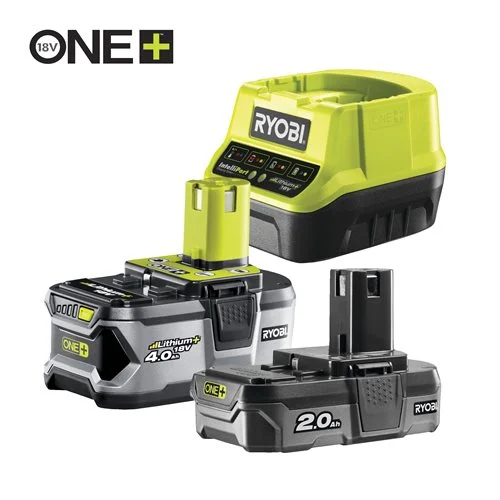 RYOBI - Kit Batterie e Caricabatteria (1x 4.0Ah & 1x 2.0Ah) RC18120-242